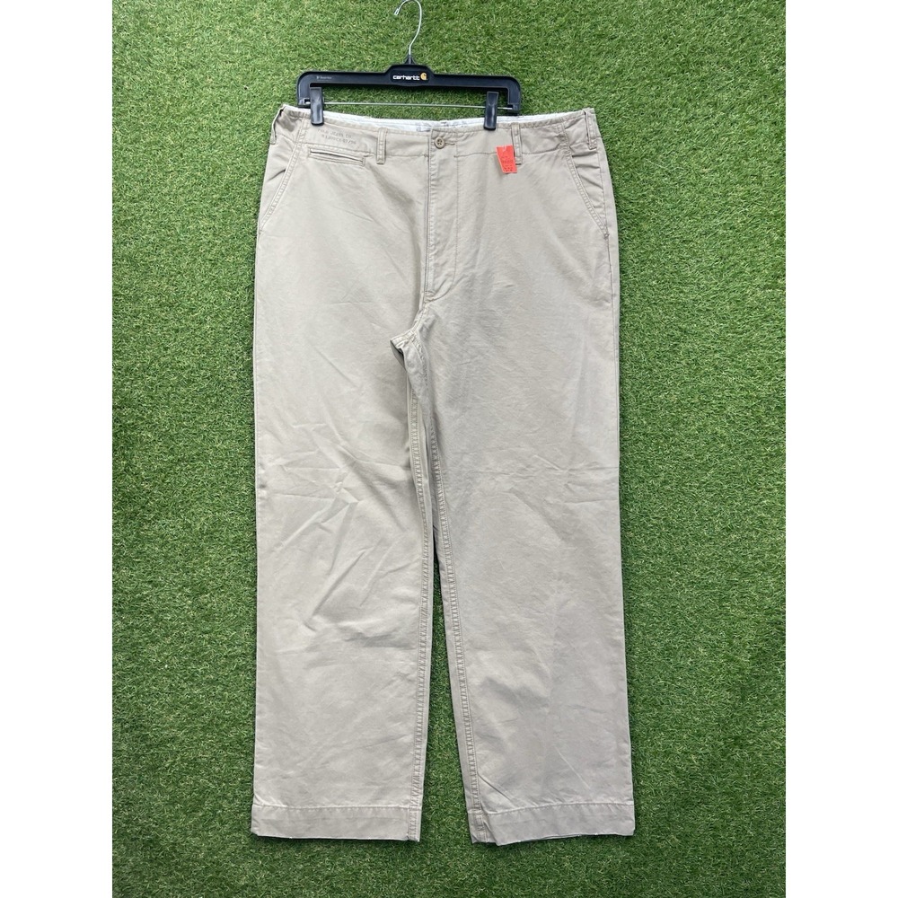 Polo Ralph Lauren Pants Mens 40 Cotton Twill Pleated Straight Leg Cuffed Dress